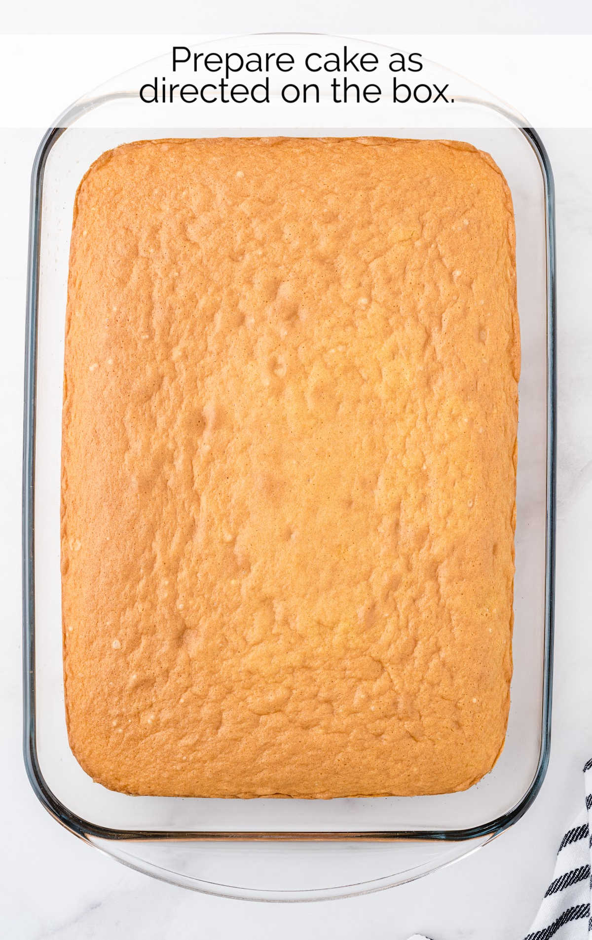 yellow butter cake baked in a baking dish