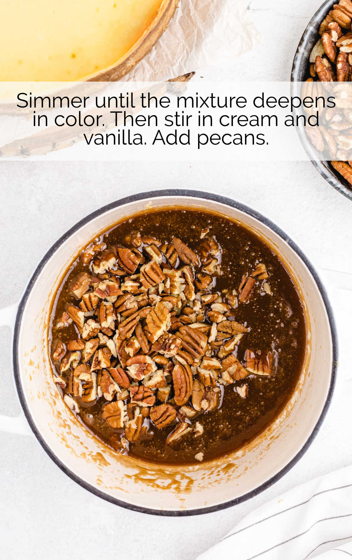 pecan topping cooked in a pot