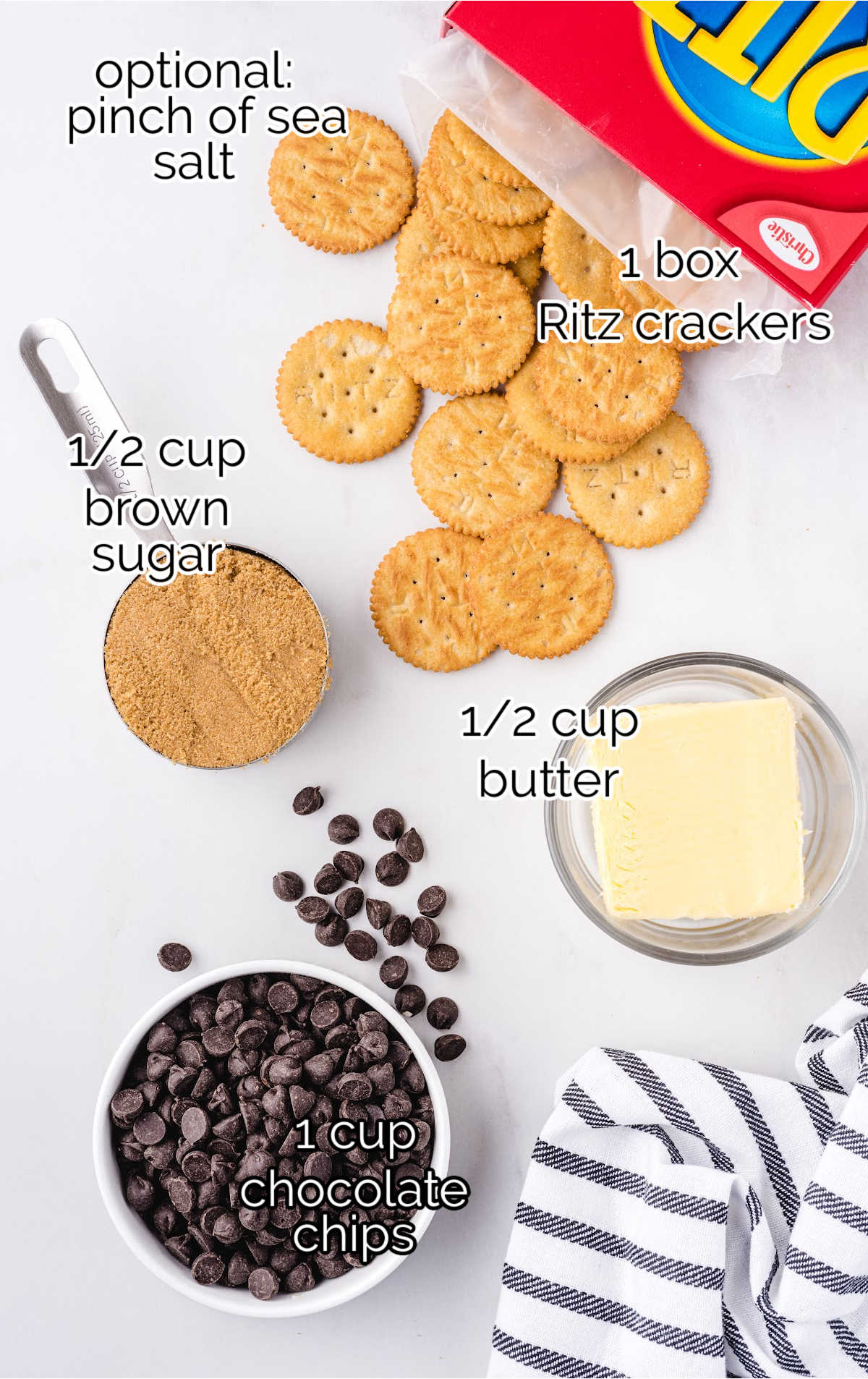Ritz Cracker Toffee raw ingredients that are labeled