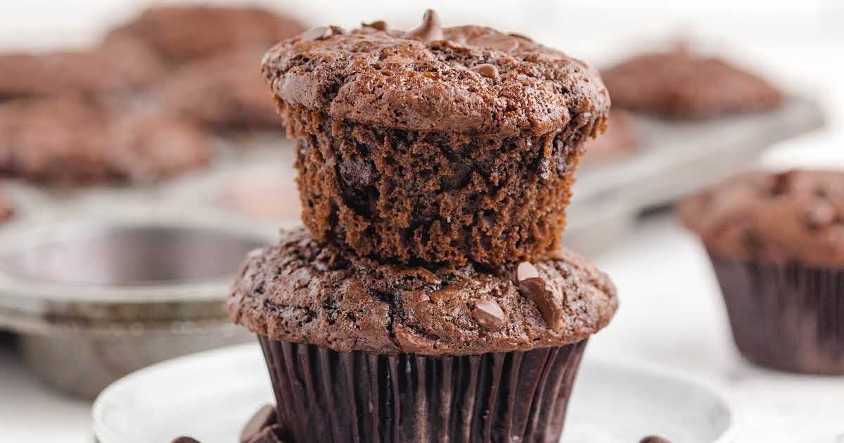 Double Chocolate Chip Muffins - Pass the Dessert