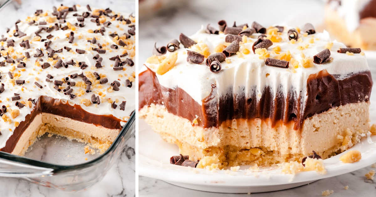 Chocolate Peanut Butter Lasagna Pass the Dessert