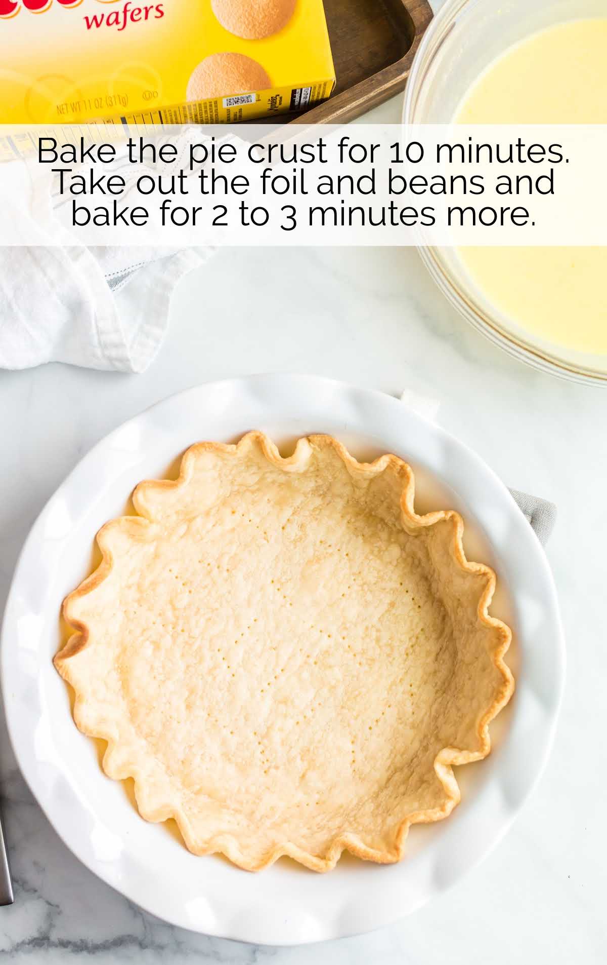 baked pie crust in a baking dish