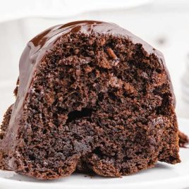 a slice of Chocolate Brownie Cake on a plate