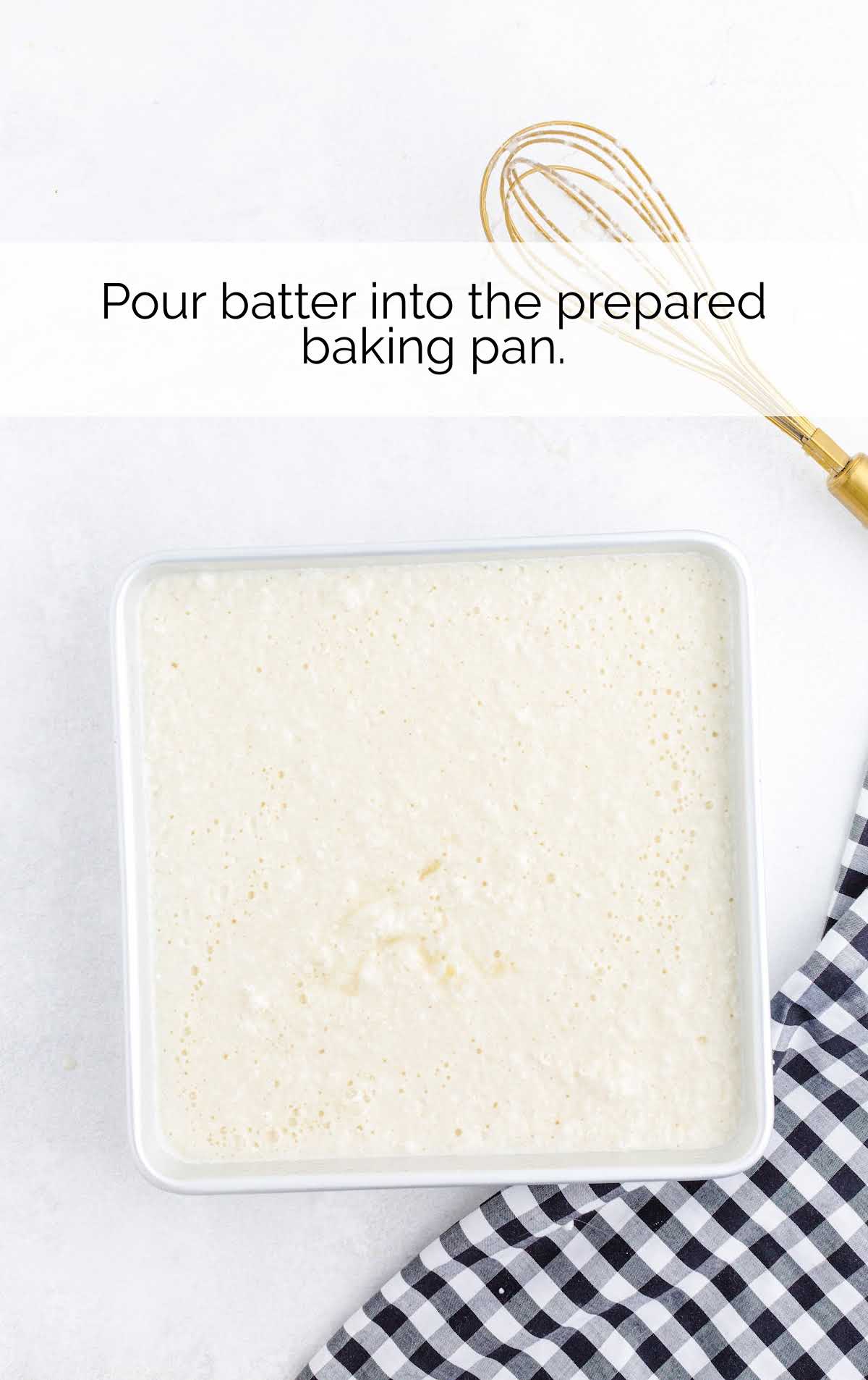 batter poured in a a baking pan