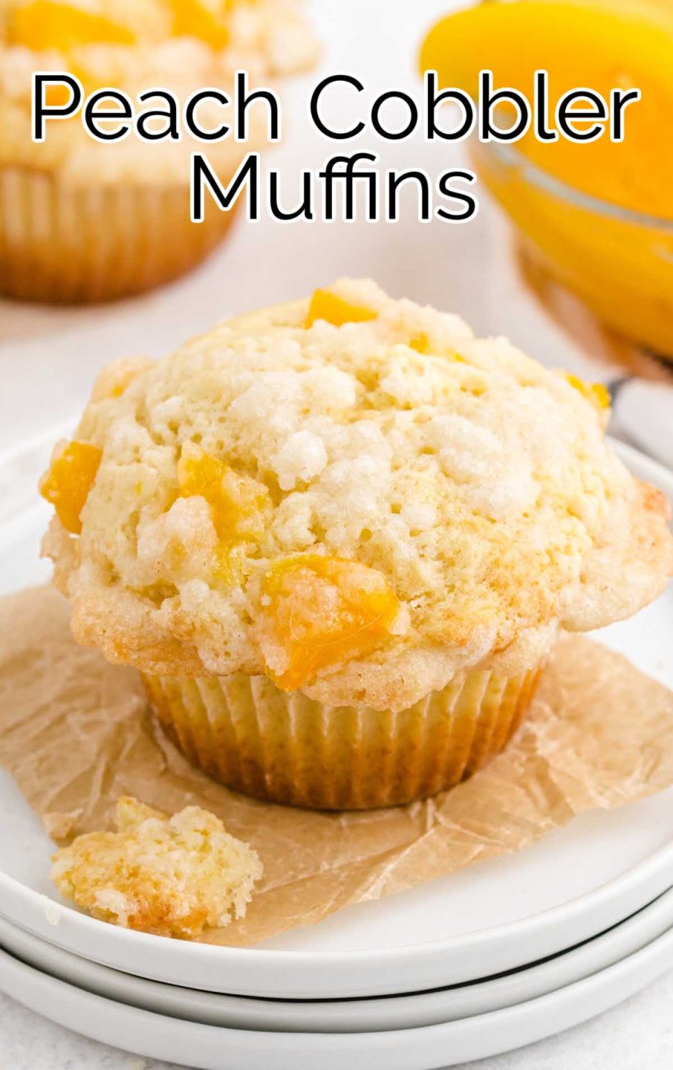 Peach Cobbler Muffins - Pass The Dessert