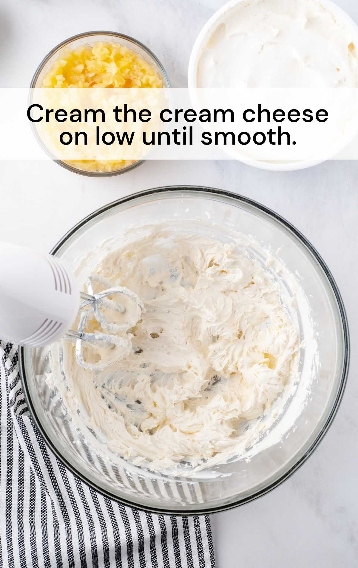cream cheese blended in a bowl