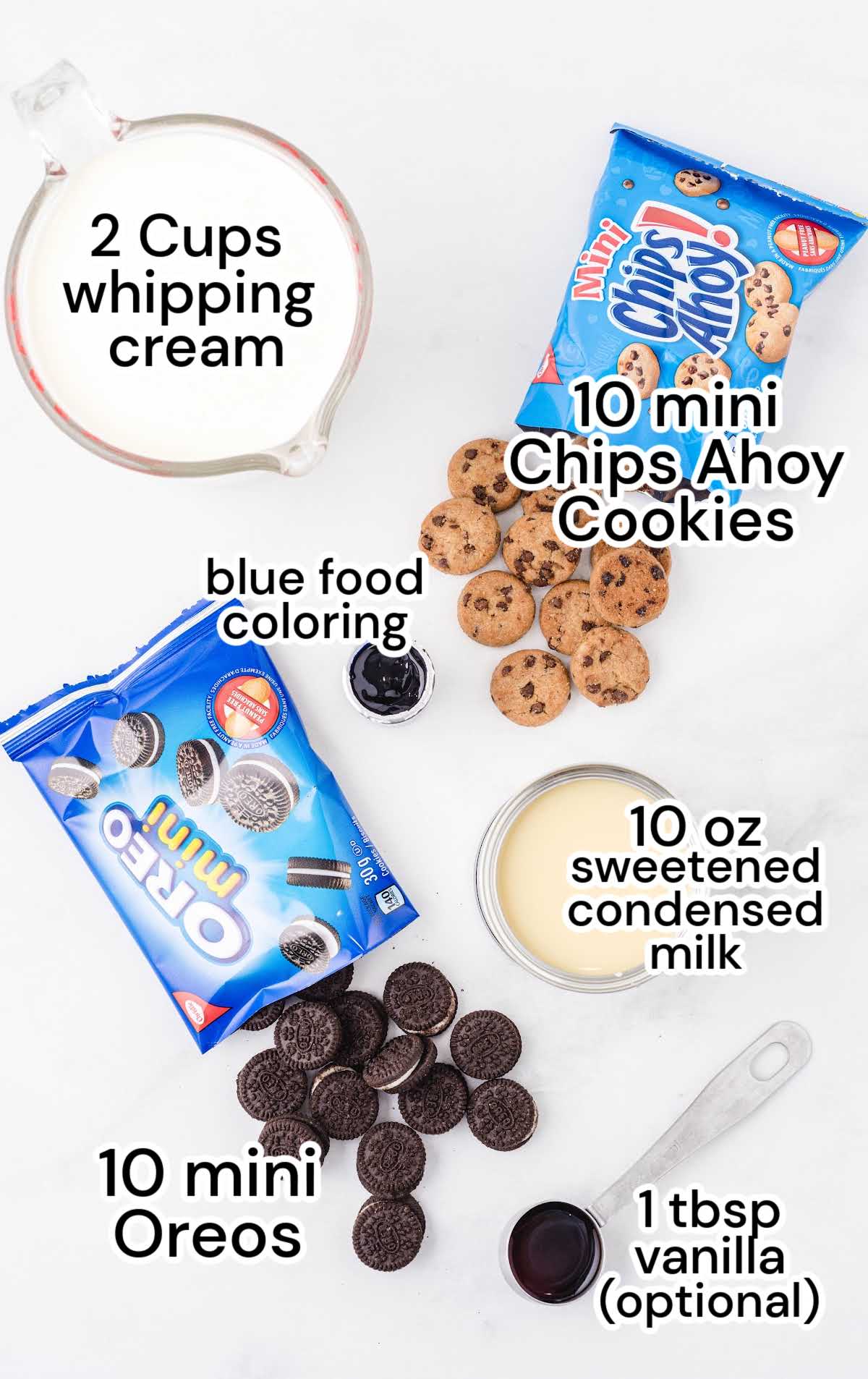 Cookie Monster Ice Cream raw ingredients that are labeled