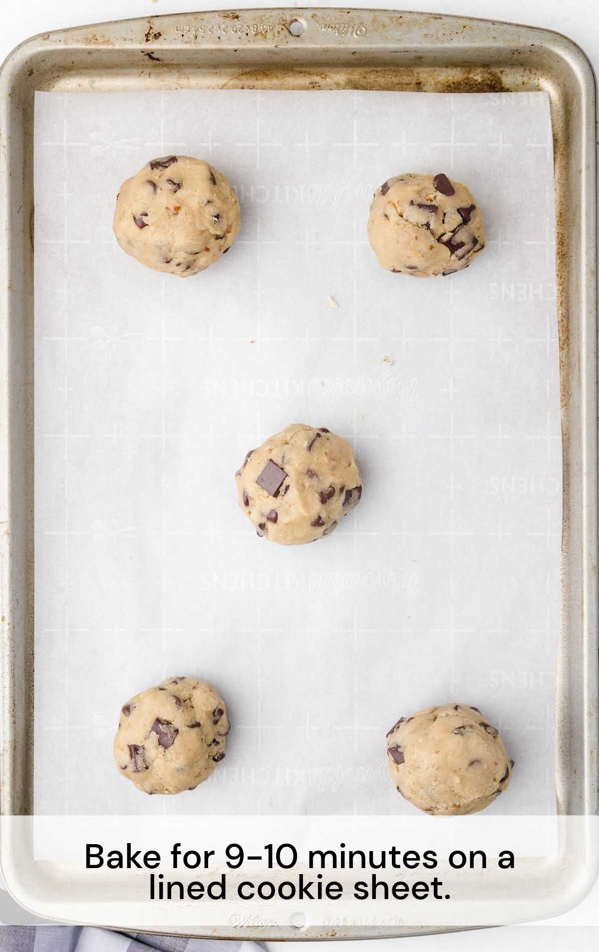Ooey Gooey Cookies dough on a baking pan