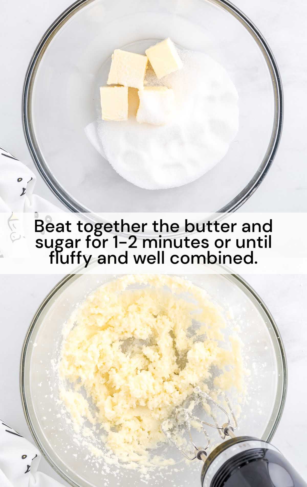 butter and sugar blended in a bowl