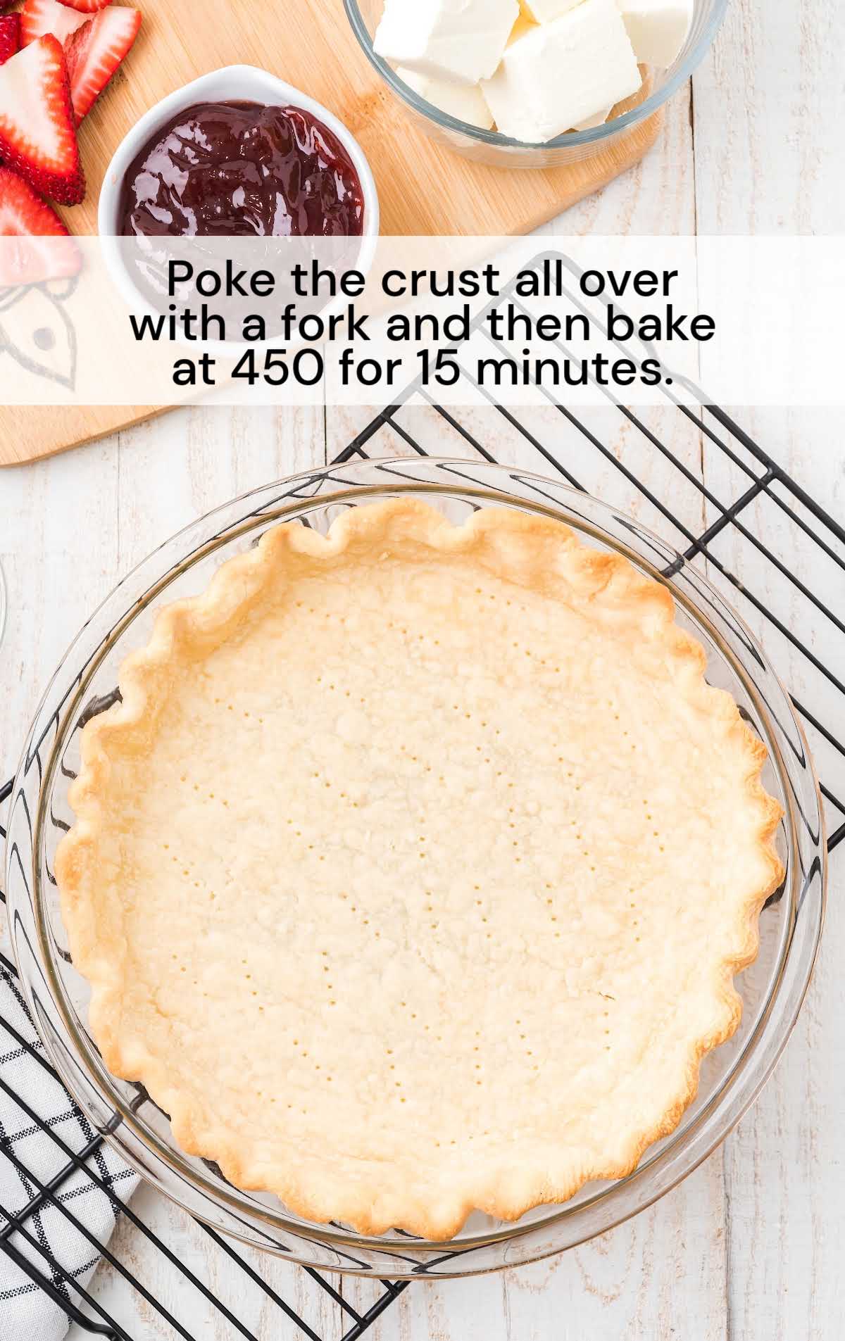 baked crust in a glass bowl