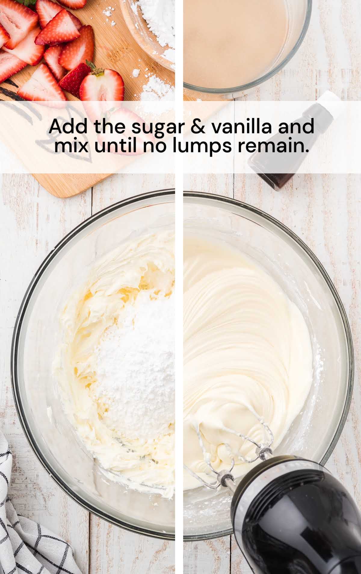 sugar and vanilla blended in a bowl