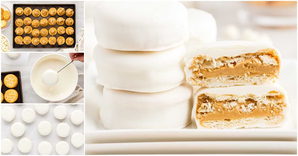 Ritz Crackers Dipped in White Chocolate Pass the Dessert