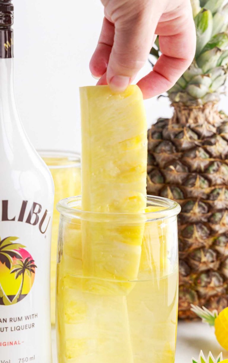 Pineapple Spears in Malibu Rum Pass the Dessert