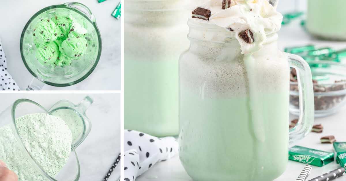 Mint Chocolate Chip Milkshake Pass the Dessert