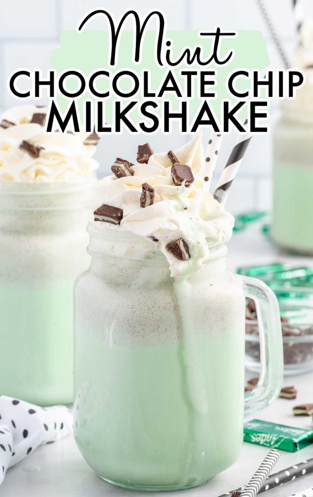 Mint Chocolate Chip Milkshake Pass the Dessert