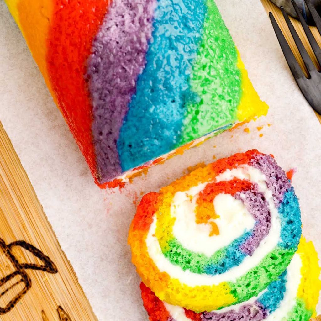 Rainbow Roll Cake - Pass the Dessert