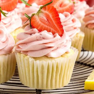 Strawberry Lemon Cupcakes - Pass the Dessert