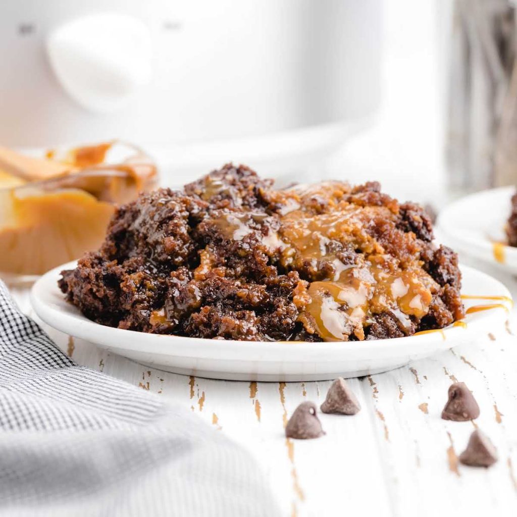 Crockpot Chocolate Caramel Cake Pass the Dessert