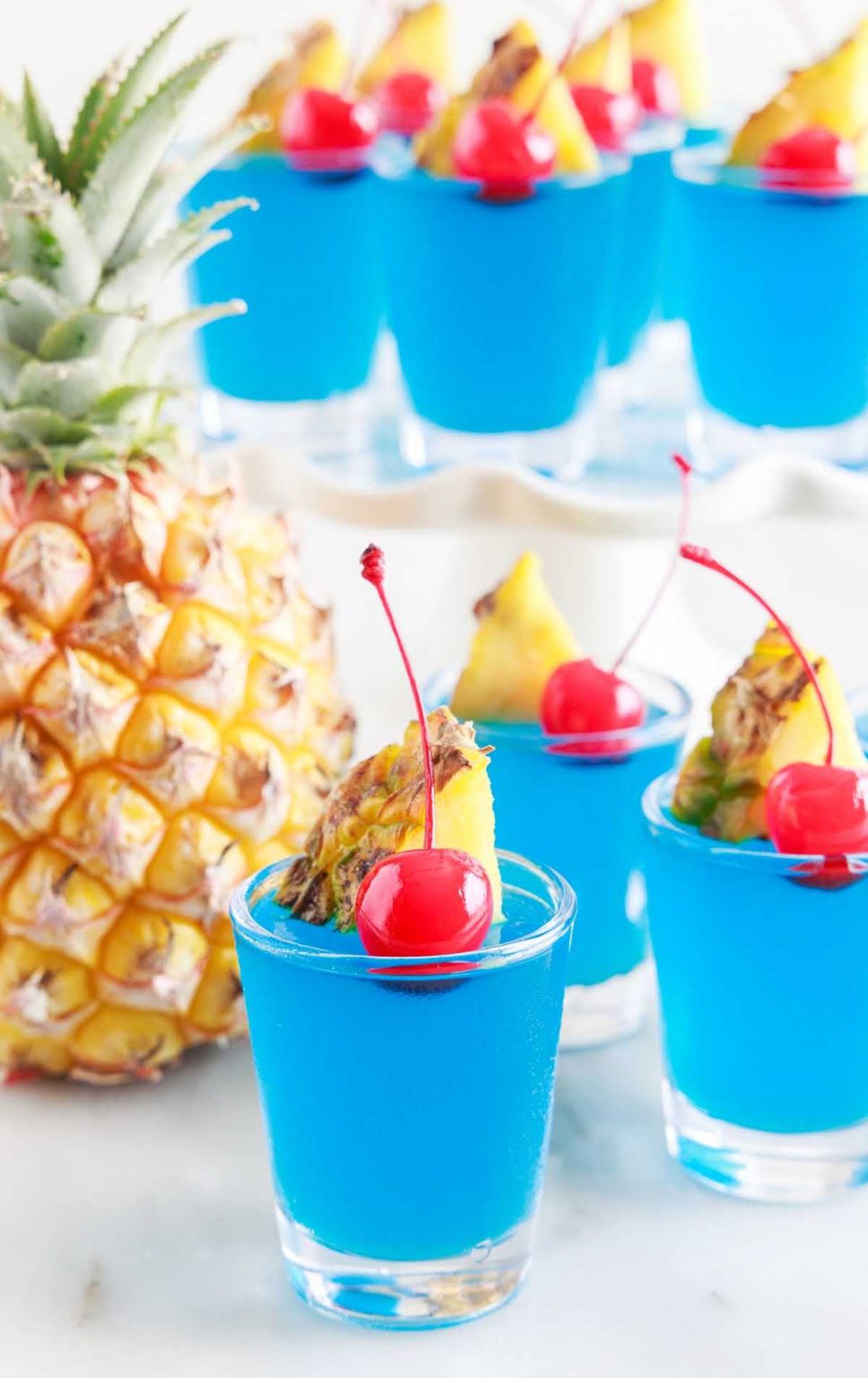 Blue Hawaiian Jello Shots Pass the Dessert