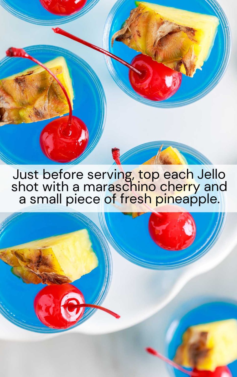 Blue Hawaiian Jello Shots Pass the Dessert