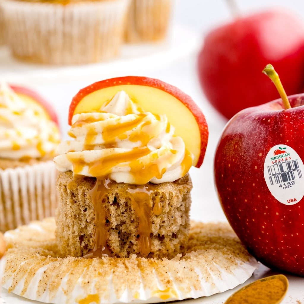 Caramel Apple Cupcakes Pass the Dessert