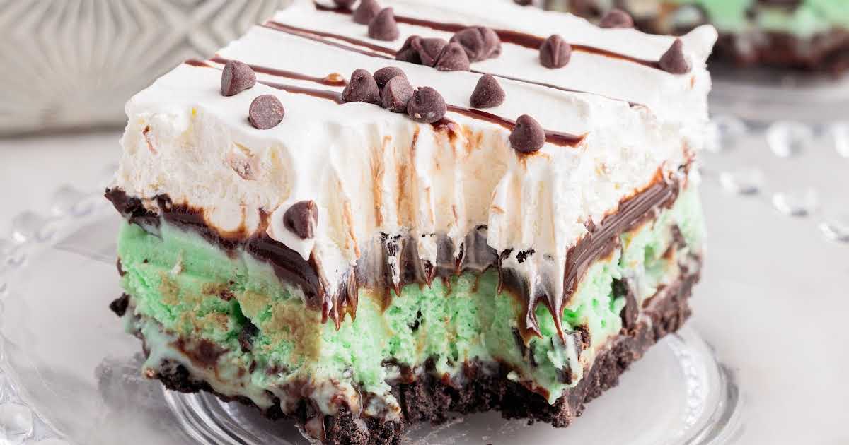 Mint Chocolate Chip Ice Cream Cake - Pass the Dessert