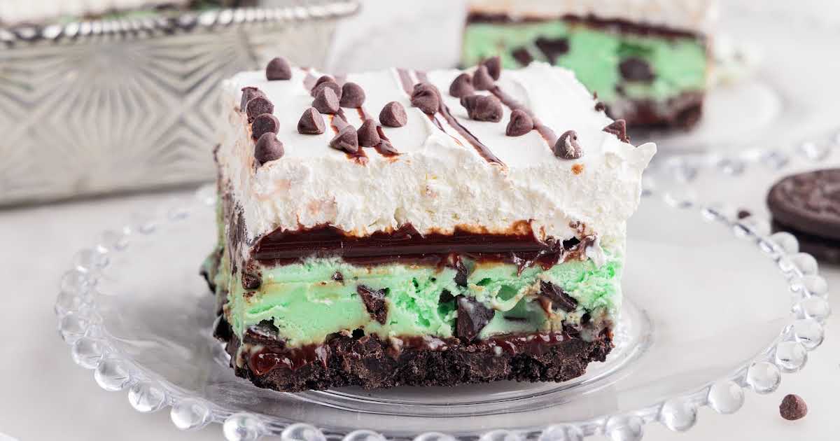 Mint Chocolate Chip Ice Cream Cake - Pass the Dessert